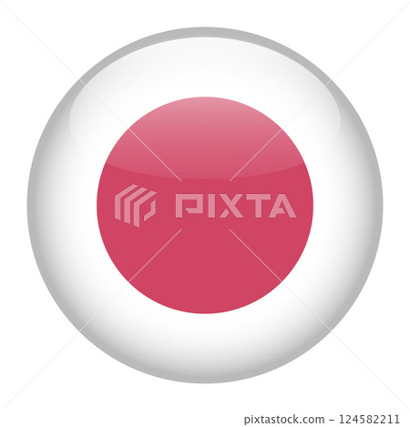 flag of Japan, button round glossy icon flag of Japan, button round glossy icon 124582211