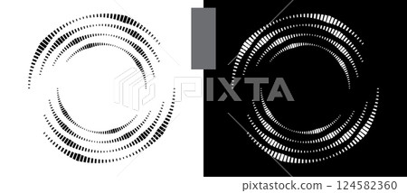 Abstract background with rectangles in spiral. Art design spiral as logo or icon. A black figure on a white background and an equally white figure on the black side. 124582360