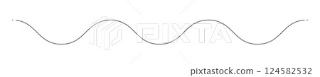 黑色手繪波浪裝飾線素材-簡約時尚動感弧形線條 124582532