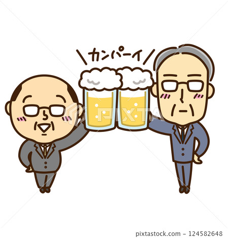 Illustration of men toasting Illustration of men toasting 124582648