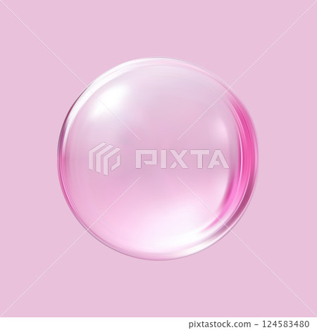 Realistic glossy glass ball.Abstract 3D light bubble with glare.Geometric abstract shape. Realistic glossy glass ball.Abstract 3D light bubble with glare.Geometric abstract shape. 124583480