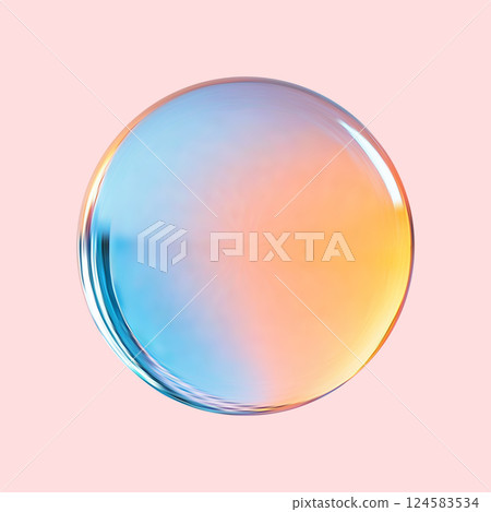 Realistic glossy glass ball.Abstract 3D light bubble with glare.Geometric abstract shape. Realistic glossy glass ball.Abstract 3D light bubble with glare.Geometric abstract shape. 124583534