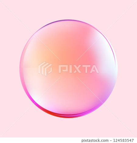 Realistic glossy glass ball.Abstract 3D light bubble with glare.Geometric abstract shape. 124583547