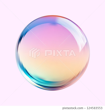 Realistic glossy glass ball.Abstract 3D light bubble with glare.Geometric abstract shape. Realistic glossy glass ball.Abstract 3D light bubble with glare.Geometric abstract shape. 124583553