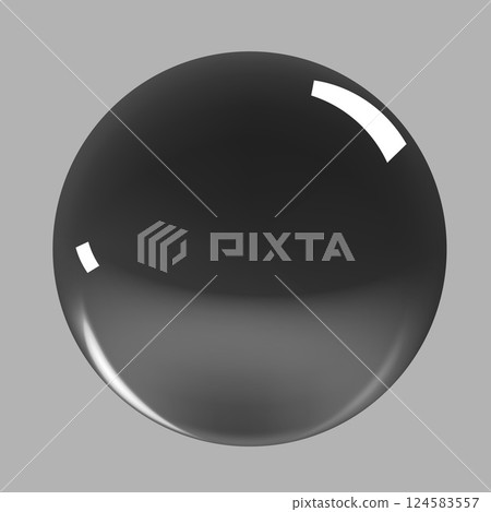 Realistic glossy glass ball.Abstract 3D light bubble with glare.Geometric abstract shape. 124583557