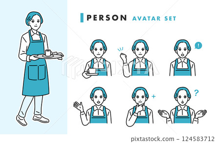 咖啡廳/餐廳女員工頭像集 124583712