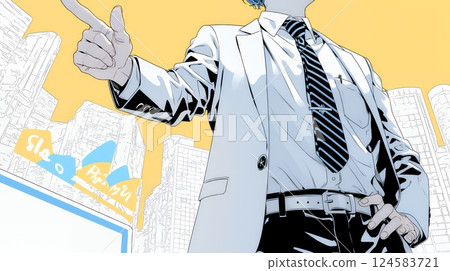 舉起食指做出決定的商務人士 124583721