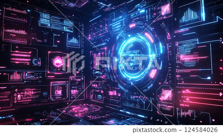 未來資料 UI 螢幕 未來資料 UI 螢幕 124584026