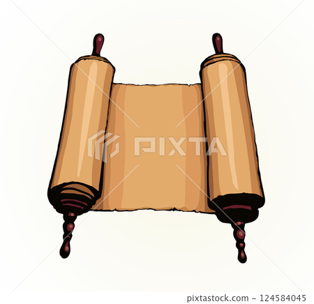 Scroll. Vector drawing icon sign 124584045