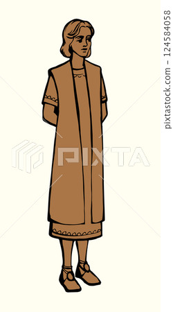 Vector drawing.Ypung boy in ancient dress Vector drawing.Ypung boy in ancient dress 124584058