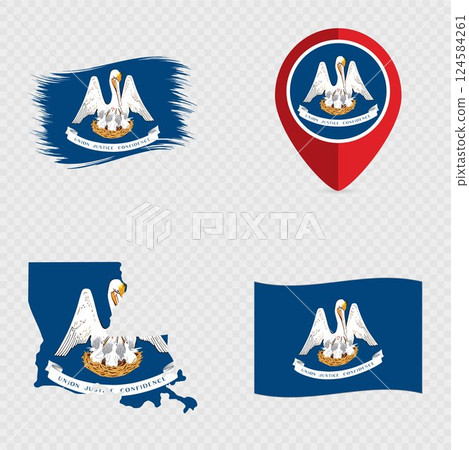Louisiana State Flag Icon Set. 124584261