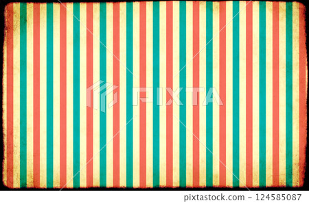 Vintage grunge background with paper texture and striped pattern of different colors. Horizontal or vertical retro banner with paper texture. Vintage cardboard backdrop. Copy space for text 124585087
