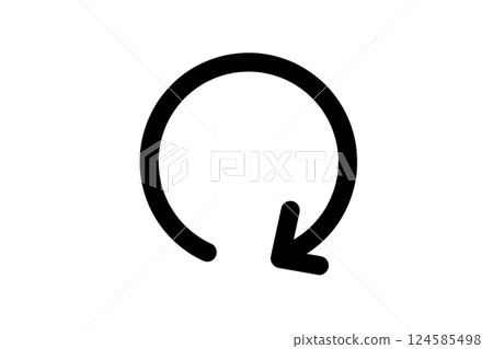 手繪旋轉箭頭簡單圖示黑色向量 124585498