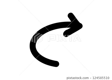 Simple hand-drawn redo arrow black vector 124585510