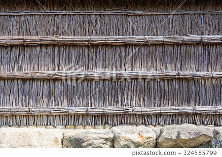 Kyoto City: A private house with a bamboo fence 124585799