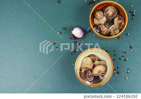 Homemade pickled wild mushrooms Homemade pickled wild mushrooms 124586292