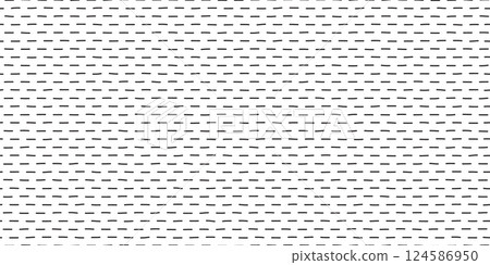 Horizontal hand drawn dash strokes seamless patern with thin short lines 124586950