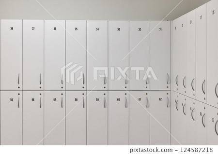 Locker room lockers in a gym 124587218