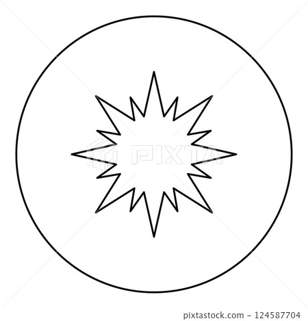Star Bethlehem Christmas icon in circle round black color vector illustration image outline contour line thin style 124587704