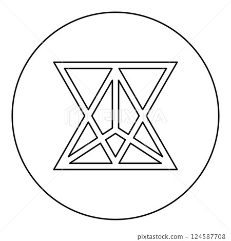 Star tetrahedron Sacred geometry icon in circle round black color vector illustration image outline contour line thin style Star tetrahedron Sacred geometry icon in circle round black color vector illustration image outline contour line thin style 124587708
