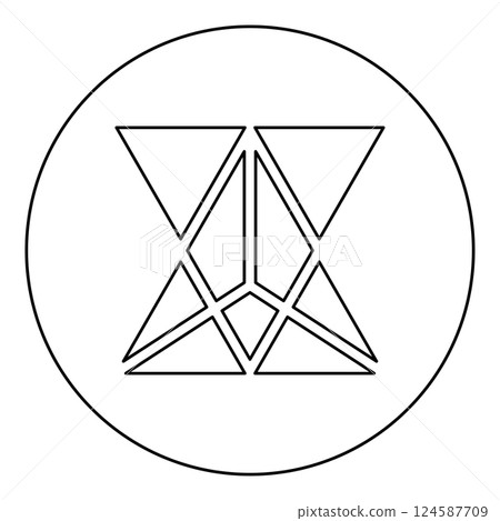 Star tetrahedron Sacred geometry icon in circle round black color vector illustration image outline contour line thin style Star tetrahedron Sacred geometry icon in circle round black color vector illustration image outline contour line thin style 124587709