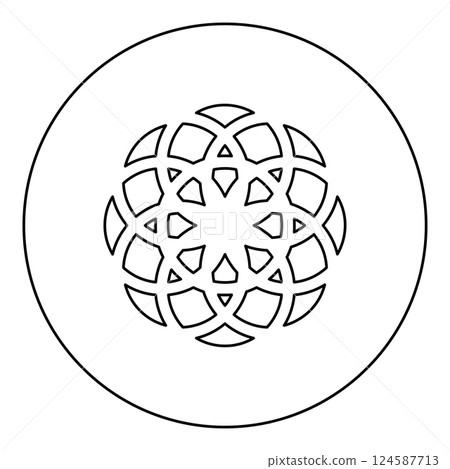 Flower of life Sacred geometry icon in circle round black color vector illustration image outline contour line thin style Flower of life Sacred geometry icon in circle round black color vector illustration image outline contour line thin style 124587713