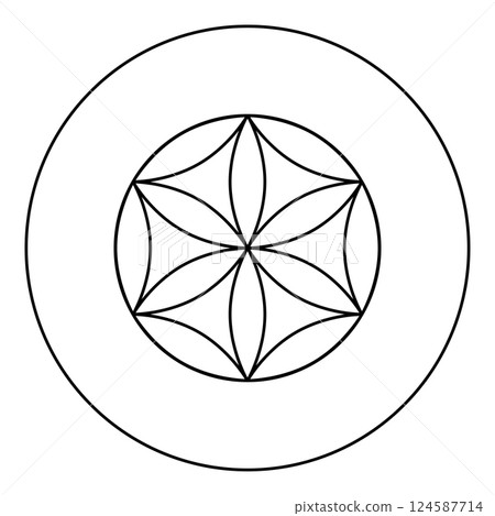 Flower of life Sacred geometry icon in circle round black color vector illustration image outline contour line thin style Flower of life Sacred geometry icon in circle round black color vector illustration image outline contour line thin style 124587714