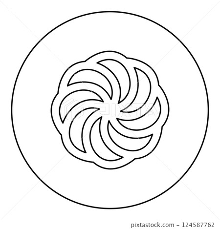 Armenian Arevakhach Neo paganism symbol sunny cross solar mythology Hetanism Armenian neo powder heathenism Eternity sign pumpkin icon in circle round black color vector illustration image outline 124587762