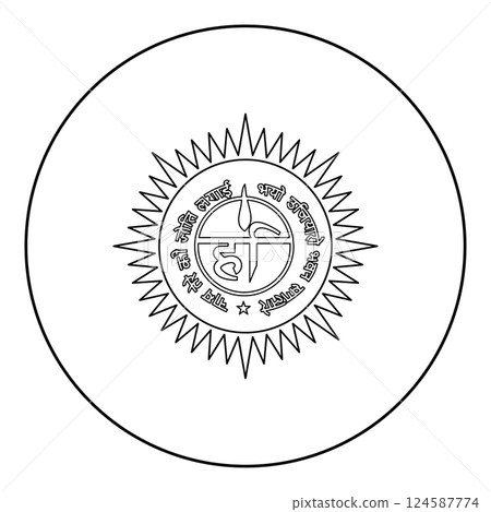 Ravidasi Khar Nishan symbol Harr Nishaan Shri Guru Ravidas Ji Hari god icon in circle round black color vector illustration image outline contour line thin style Ravidasi Khar Nishan symbol Harr Nishaan Shri Guru Ravidas Ji Hari god icon in circle round black color vector illustration image outline contour line thin style 124587774