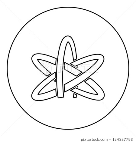 Atheism symbol sign icon in circle round black color vector illustration image outline contour line thin style 124587798