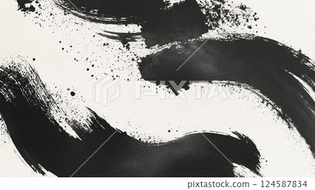 Japanese-style background material: Dynamic lines as if drawn with a brush Japanese-style background material: Dynamic lines as if drawn with a brush 124587834