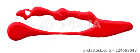 red brush isolated on transparent background 124588048