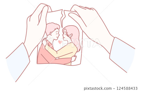 Breaking a Love Photograph The Deep Symbolism of Heartbreak and Emotional Separation 124588433