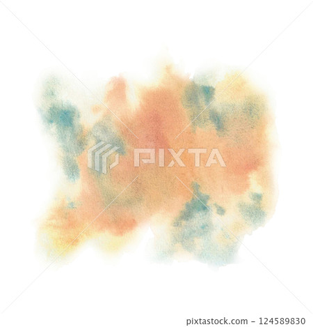 Watercolor abstract spots and splashes Green, yellow, grey, orange stains hand painted multi coloured blurry stains, brush stroke. Illustration Isolated from background Perfect texture for your design Watercolor abstract spots and splashes Green, yellow, grey, orange stains hand painted multi coloured blurry stains, brush stroke. Illustration Isolated from background Perfect texture for your design 124589830