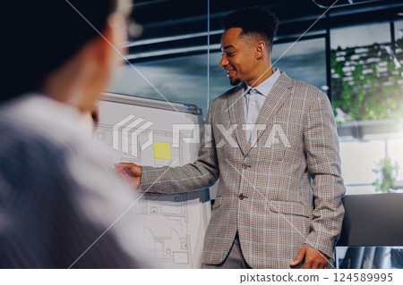 Engaging and Professional Business Meeting Complete with Informative Presentation 124589995