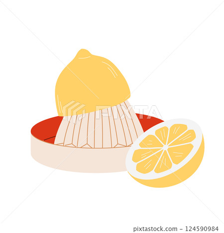 Citrus lemon juicer vector isolated illustration 124590984