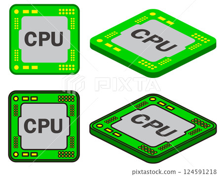 簡單CPU插圖素材集 124591218