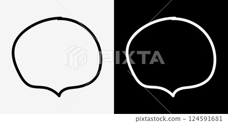 Simple and cute hand-drawn style speech bubble set Simple and cute hand-drawn style speech bubble set 124591681