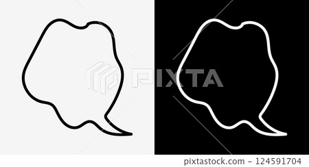 Simple and cute hand-drawn style speech bubble set 124591704
