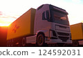 Cargo trucks with New Mexico state, USA flag. 3d illustration 124592031