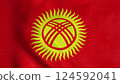 Kyrgyzstan flag waving in the wind, background. 3d illustration 124592041