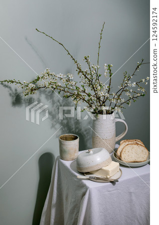 Spring Blossoms Breakfast Still Life Spring Blossoms Breakfast Still Life 124592174