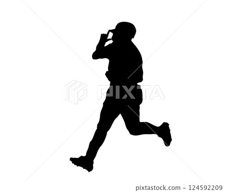 Baseball/base running silhouette 124592209