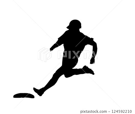 棒球/跑壘剪影 124592210