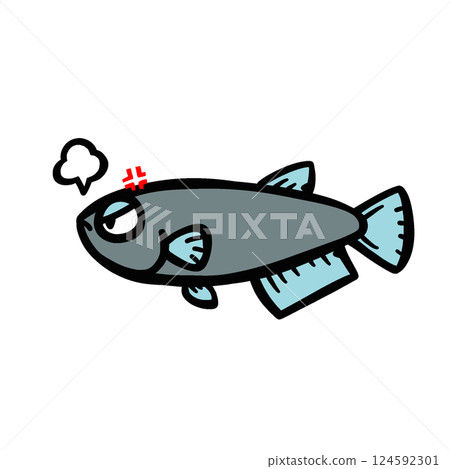 憤怒的鱂魚的簡單圖示 憤怒的鱂魚的簡單圖示 124592301