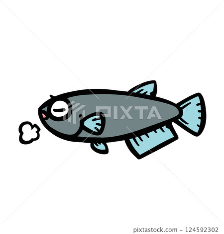 Simple illustration of a sad killifish Simple illustration of a sad killifish 124592302