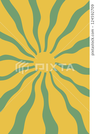 Sun burst hippie banner. Abstract retro summer sun poster. Sun burst hippie banner. Abstract retro summer sun poster. 124592709