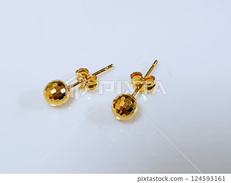 Beautiful gold round ball earrings Beautiful gold round ball earrings 124593161