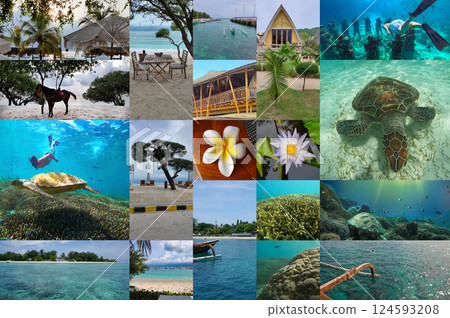 Collage about Gili island, Indonesia Collage about Gili island, Indonesia 124593208