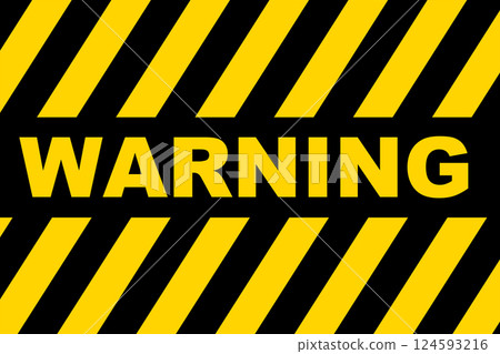 Warning danger sign with yellow and black stripes 124593216